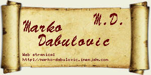 Marko Dabulović vizit kartica